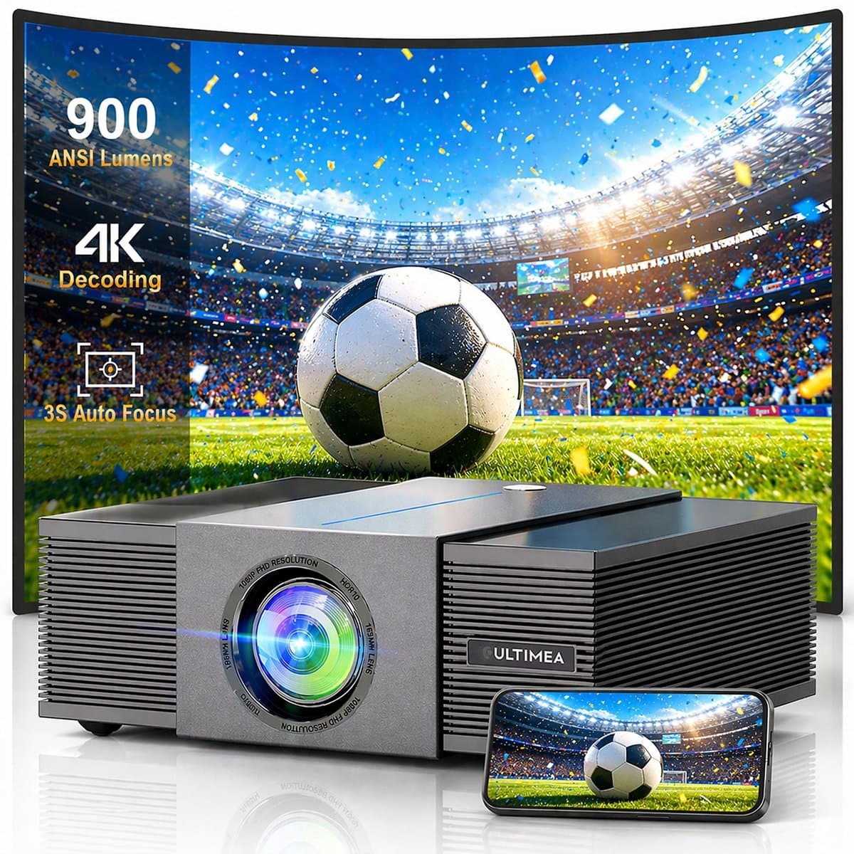 ULTIMEA Apollo P60 - Beamer - Projector - Zwart — afbeelding 1