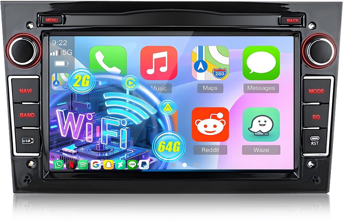 Hexinex - Autoradio - Geschikt Voor Opel Meriva Corsa C D Astra G H - 2+64GB Carplay FM RDS — afbeelding 1