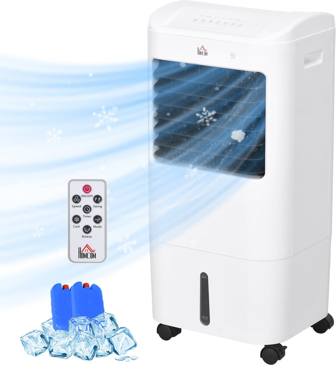 Mobiele Airco - Luchtkoeler 3-in-1 – 3 Snelheden – 7,5H Timer – 15L Watertank – Oscillerend & Humidifier – Slaapkamer & Kantoor – 37x32x78 cm – 1 Stuk – Wit — afbeelding 1
