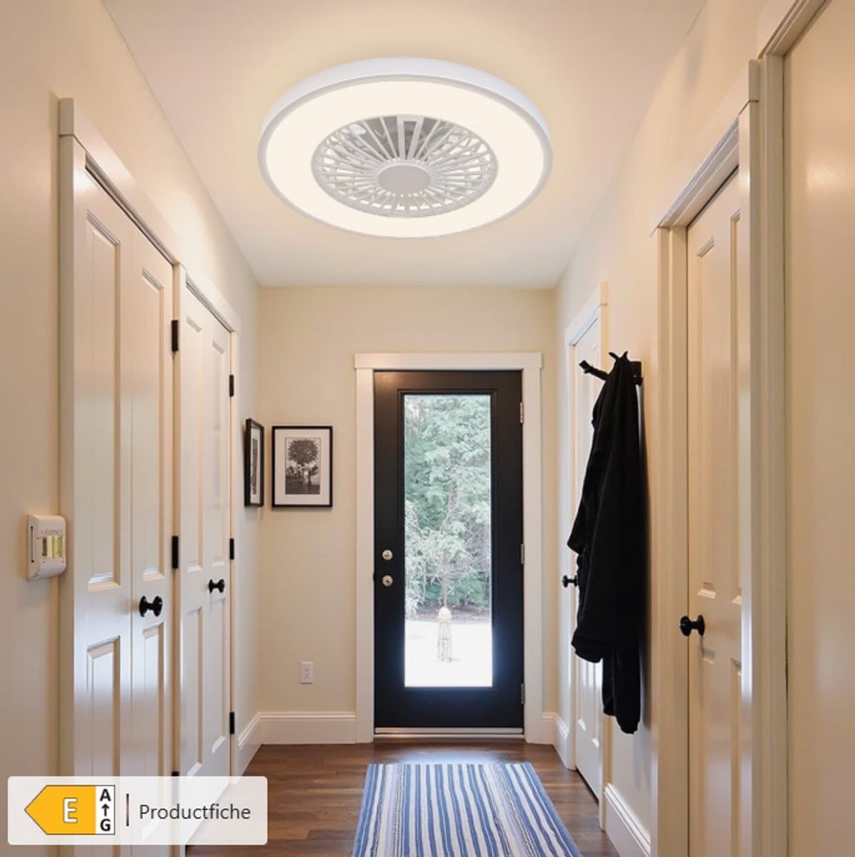 Plafondventilator met Verlichting Diameter 55.8 cm, Plafondventilator met Licht Dimbaar (3000K-4000K-6500K), 6 Snelheden met Afstandsbediening, Timer, Lichtgeheugen, Geschikt voor Slaapkamer — afbeelding 1