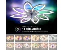8 Bloem Plafondlamp RGB - Met Afstandsbediening - Dimbaar - 90 cm - Moderne Woonkamerlamp - Multifunctionele Plafoniere — afbeelding 1