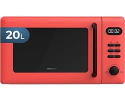 Digitale magnetron - Compacte oven - Snelle maaltijden - Grill en ontdooi - 20 liter inhoud - Rood