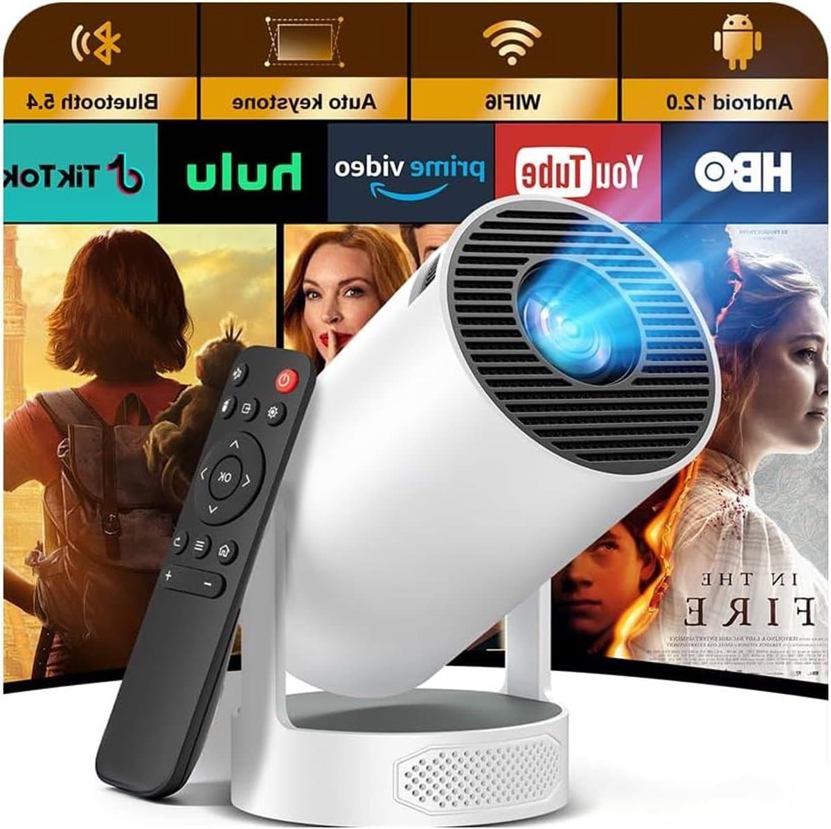 Mini beamer - Projector thuis - Film avond - 260 ANSI lumen - 200 inch - Wit — afbeelding 1
