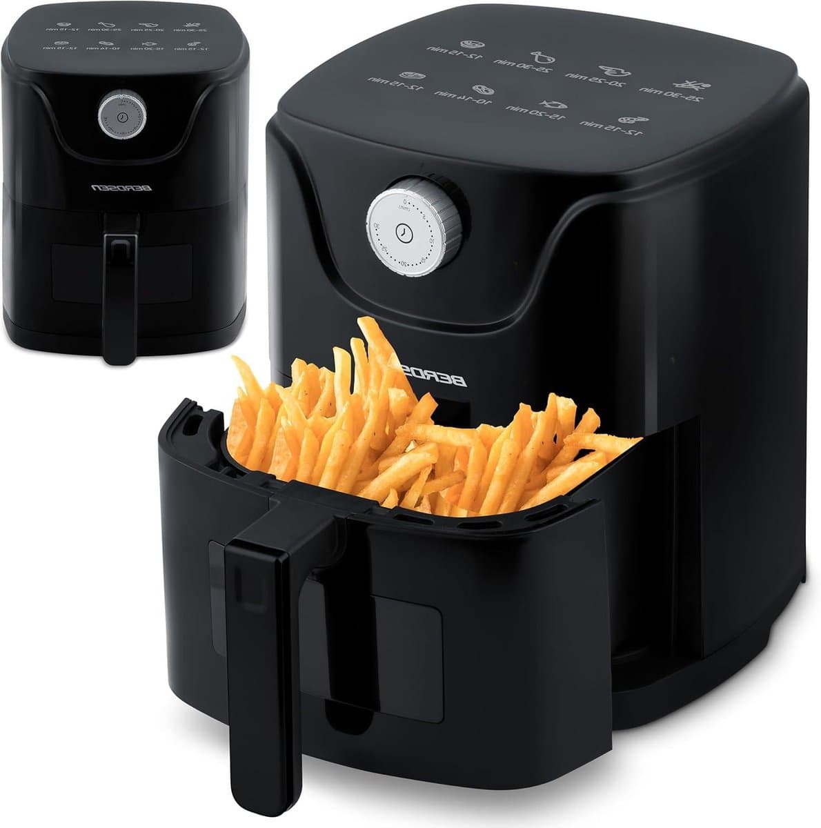 Heteluchtfriteuse - Airfryer zonder olie - Gezond eten - Met kijkvenster - 2.5 liter - Zwart — afbeelding 1