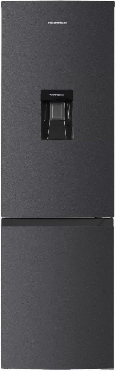 Heinner HCNF-HM291INVDGWDE++ Koel-vriescombinatie Antracietgrijs – 291 L – No Frost met Waterdispenser – Vrijstaand – Vingerafdrukbestendig – 5 Jaar Garantie — afbeelding 1