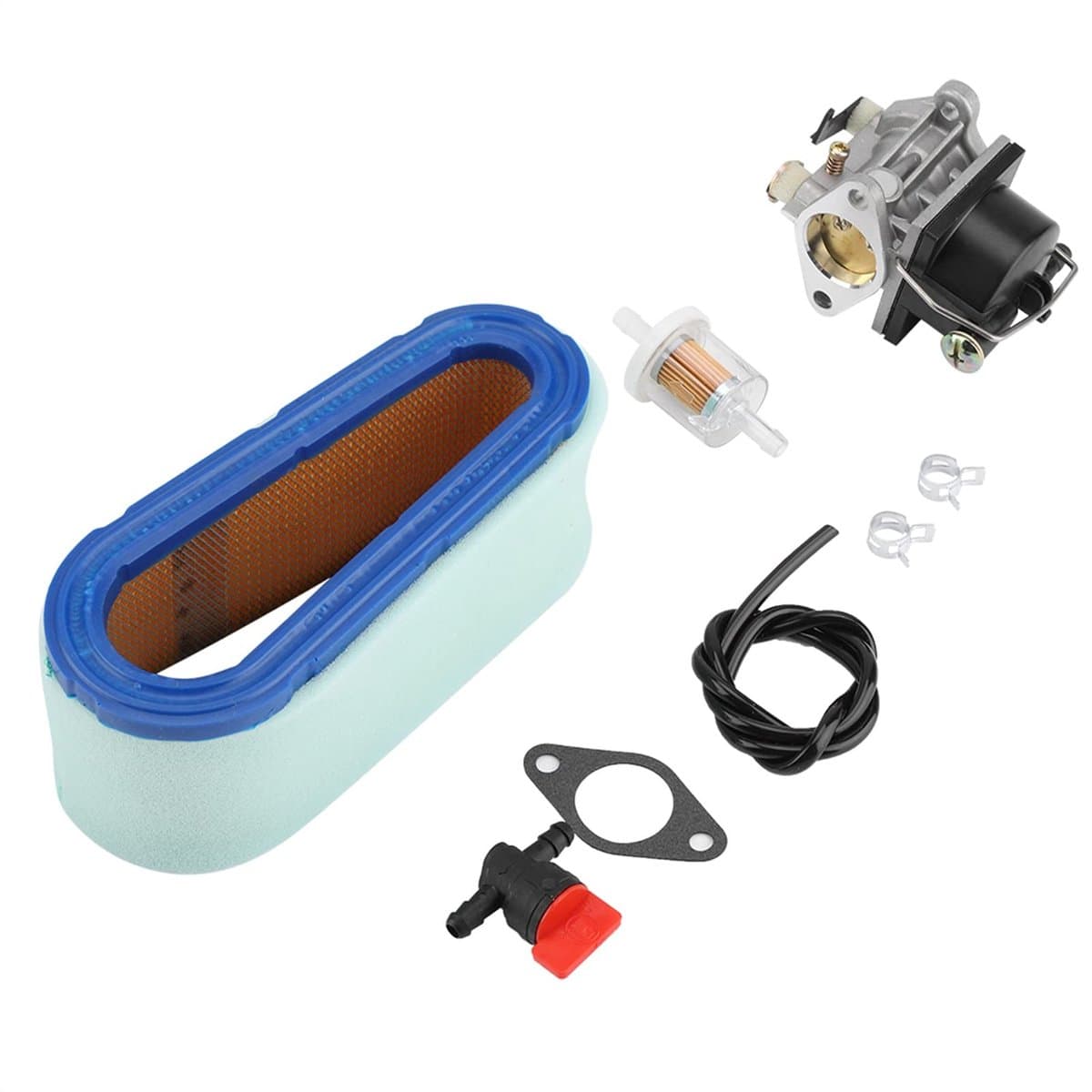 Dailygoods- Carburateur Kit - Inclusief Brandstoffilter - Luchtfilter met Voorfilter - Afdichting - Brandstofleiding - Eenvoudige Installatie - Grasmaaier Carburateur — afbeelding 1