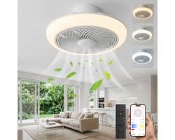 MUPOO smart Plafondventilator met verlichting met App Afstandsbediening- Ø 46cm - Dimbaar & 3 Kleurstanden- Stil & Winterstand- Ventilator lamp plafond Voor Woonkamer & Slaapkamer — afbeelding 1
