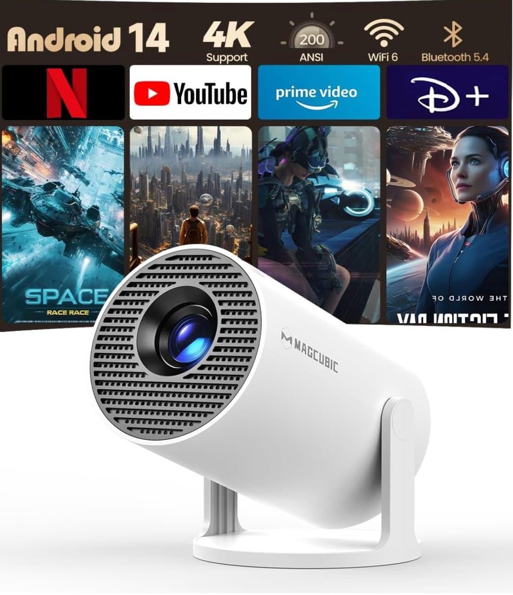 LeeuwenChoice® Mini Beamer - 4K Ondersteuning - WiFi & Bluetooth - Draagbaar voor Thuisbioscoop — afbeelding 1