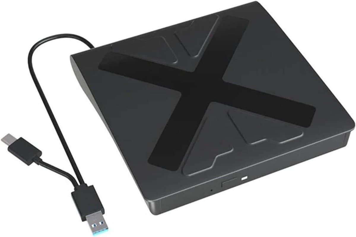 Externe DVD Brander - Draagbare Lezer - Bestanden Archiveren - USB 3.0 Type C - 2 MB Cache - Zwart — afbeelding 1