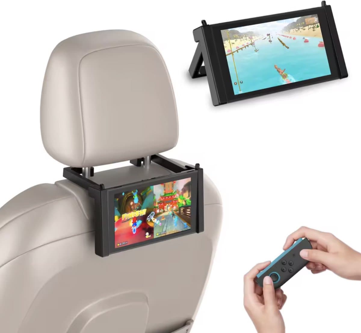 Nintendo Switch 2 Autohouder & Standaard – Verstelbare Houder voor in de Auto en Thuis – Handige Reisaccessoire — afbeelding 1