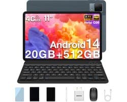 Tablet met toetsenbord DOOGEE T40 11"2,5K 20 GB RAM + 512 GB ROM Android 14 met Helio G99 Batterij 8580 mAh 16 MP + 8 MP Face ID,Grijs