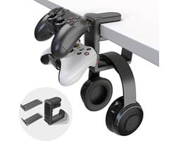 3-in-1 Gaming Hoofdtelefoon en Controller Houder met Verstelbare Arm - Onder Bureau Standaard