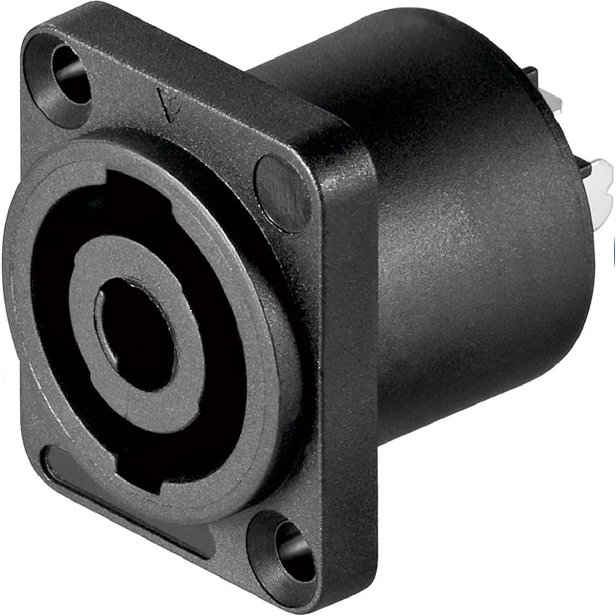Goobay PA Luidspreker Chassis - Speakon Connector (v) - met soldeercontacten - 4-polig - Zwart — afbeelding 1
