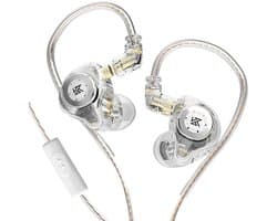 KZ EDX Pro - In-Ear Monitors - Met Microfoon - Dynamische Driver - Hifi Geluidskwaliteit - Verwisselbare Kabel - Universele Pasvorm - Transparant- Bedraad