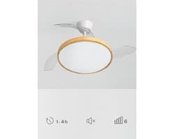 Plafondventilator met afstandsbediening en verstelbare lichttemperaturen - 108 cm met intrekbare vleugels