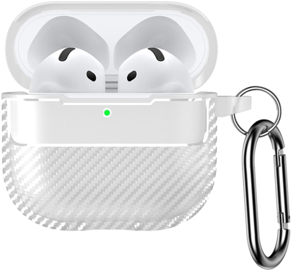 Telestore - Hoesje geschikte voor AirPods Pro 3 - TPU carbon hoesje Beschermhoes - Shockproof AirPods Pro 3 Cover - AirPods Pro 3 Hoesje - Geschikt voor Apple Airpods Pro 3 - transparant - carbon TPU cover — afbeelding 1