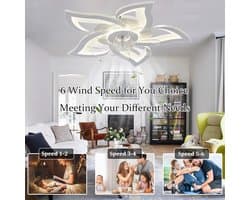 Plafondventilator met Licht en Afstandsbediening Bloemvorm Dimbaar LED Hanglamp Woonkamer