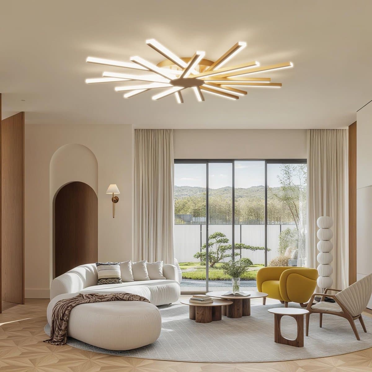 Moderne Grote Plafondlamp 96 cm met Afstandsbediening Dimbare LED Verlichting — afbeelding 1