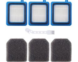 6-delige filterset — geschikt voor AEG QX6-, QX7-, QX8-2- en FX9-series — Vervangingsmodel: ASKW1 — Bevat 3 filters en 3 schuiminzetstukken — Wasbaar en duurzaam — Inclusief reinigingsborstel — afbeelding 1
