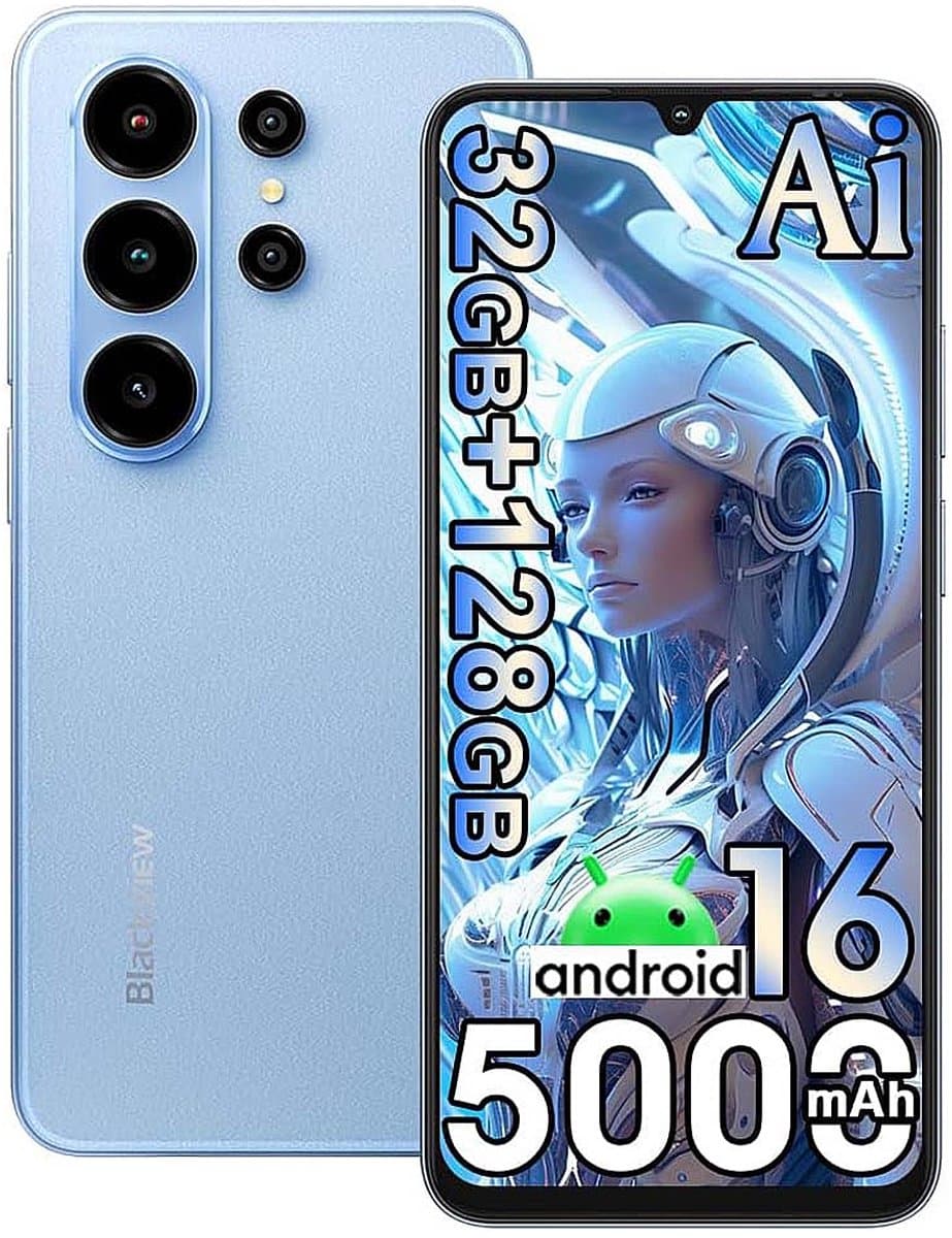 Smartphone Blackview WAVE 10 - 32 GB RAM + 128 GB ROM - Android 16 - 6,88 in - 5000mAh - 4G Dual SIM - 32 MP AI-camera - WiFi 5 - GPS - OTG - Blauw — afbeelding 1