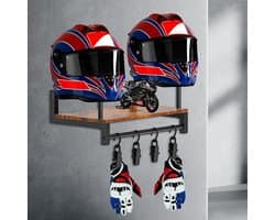 Houten Wandhouder voor Motorhelm en Jassen