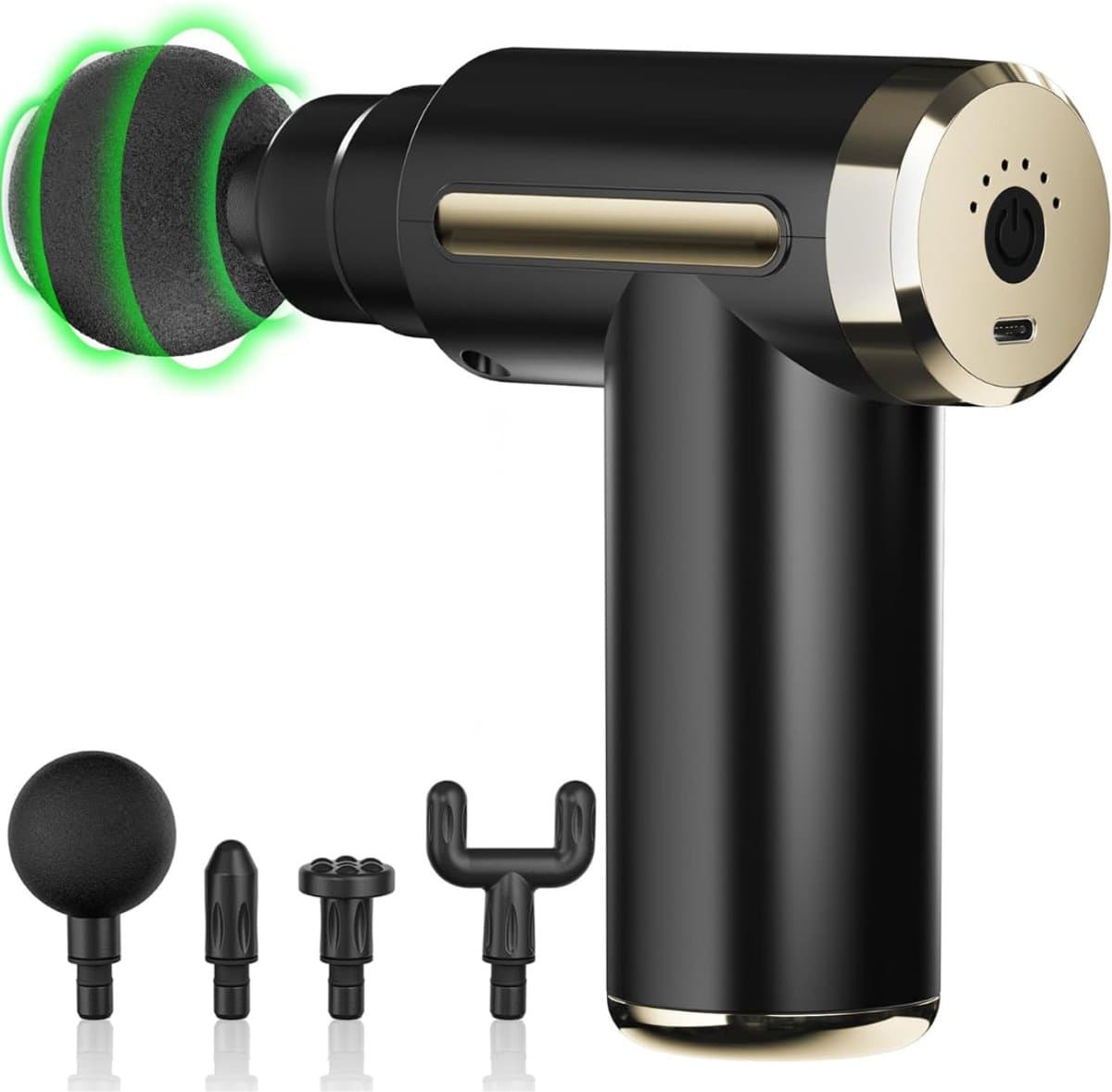 FlexVer® Massage Gun - Pistool - Theragun - 4 Opzetstukken - Zwart — afbeelding 1