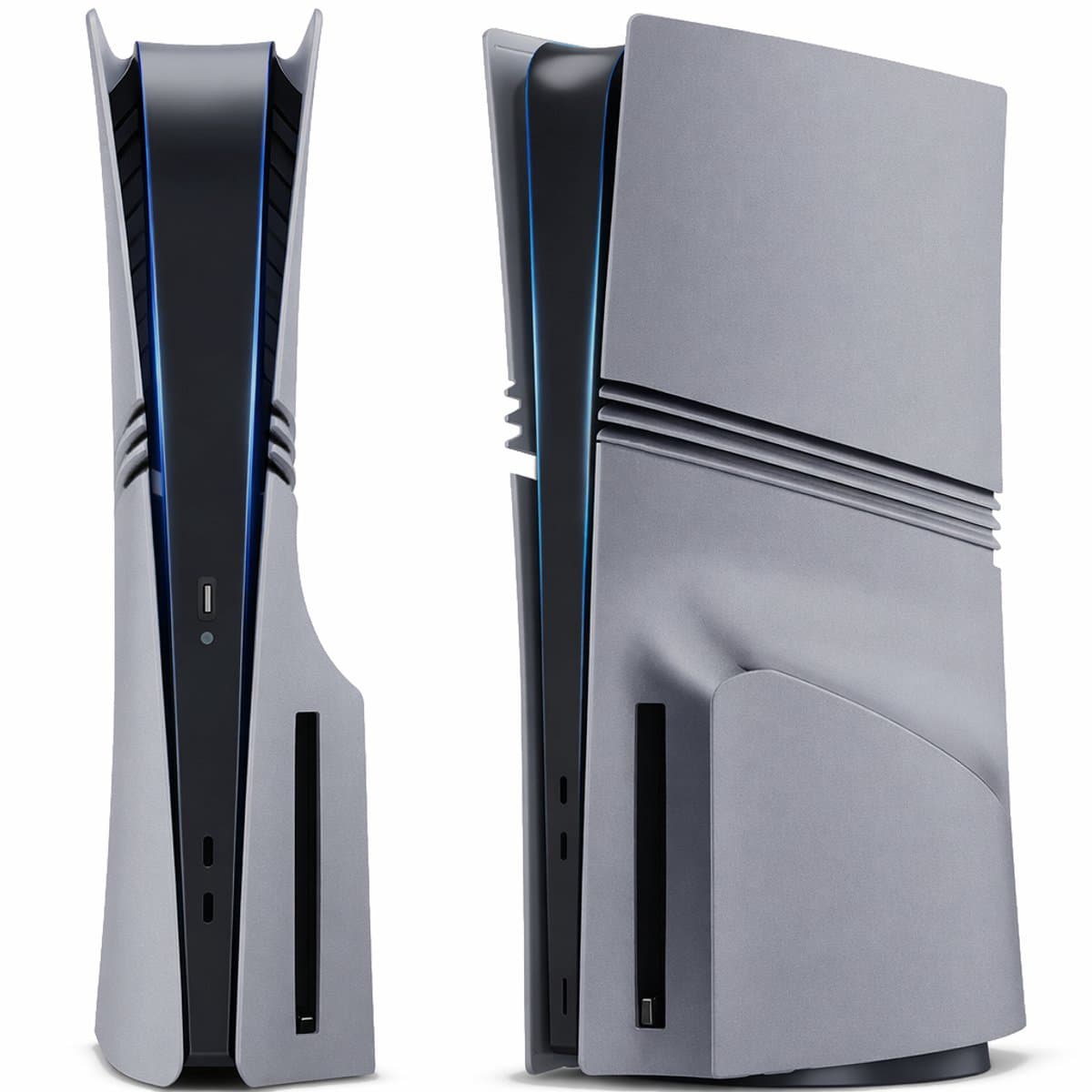 Playstation 5 Pro Faceplates Disc Edition (niet geschikt voor standaard PS5 & PS5 Slim) - Inclusief Mid Skin - Accessoires - Faceplate - Cover - Plate - Skin - Retro - Anniversary Grey — afbeelding 1