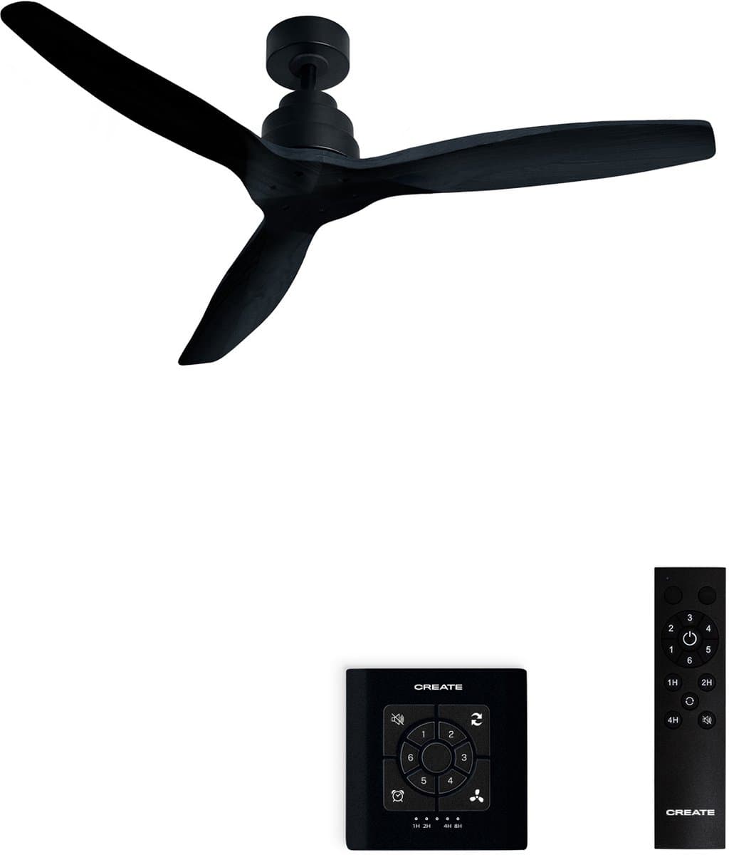 CREATE - Stille plafondventilator van 40 W met technische ABS-bladen, verkrijgbaar in verschillende maten - M - Geen licht - Controller voor wandmontage - WIND STYLANCE — afbeelding 1