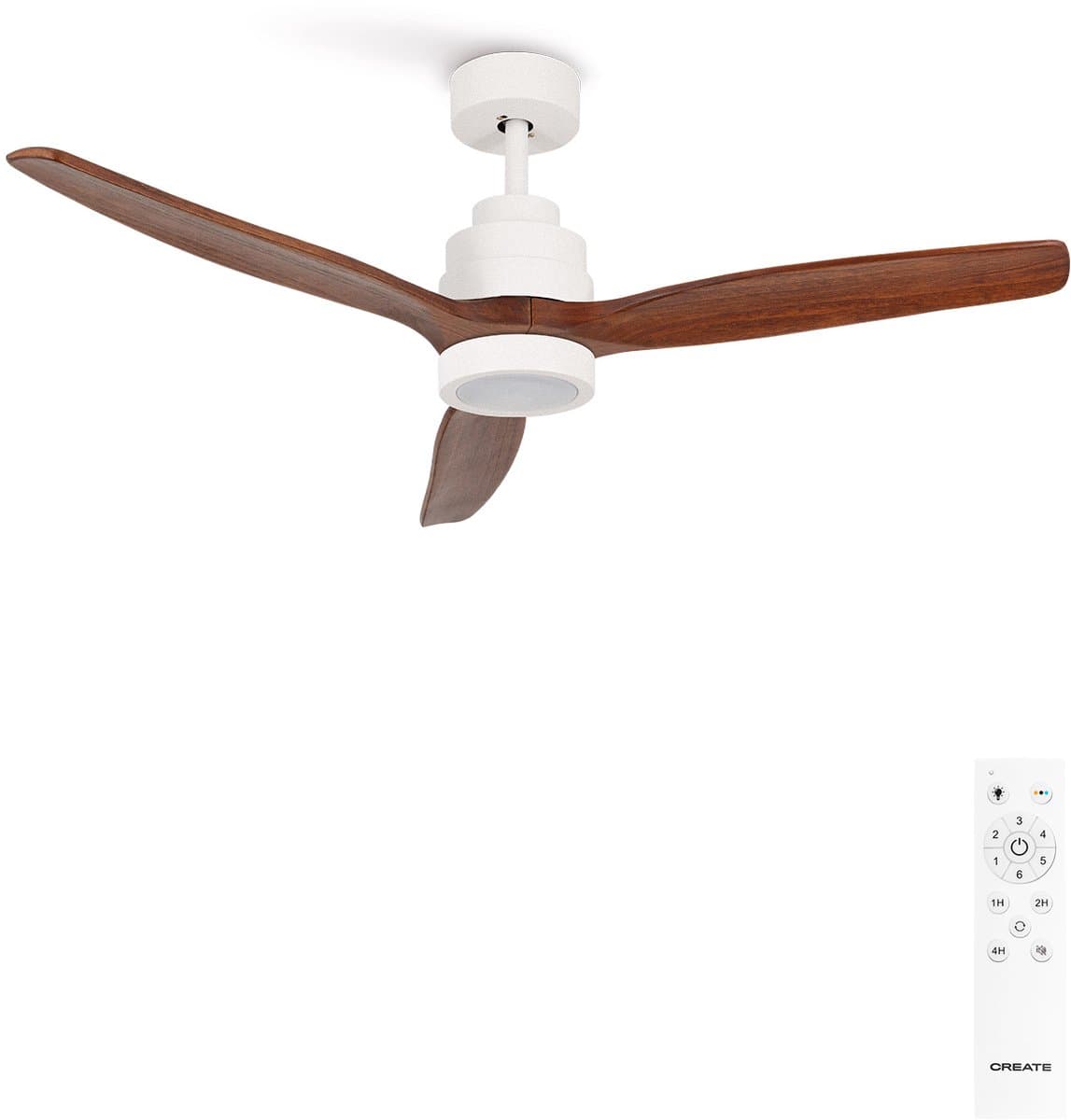 CREATE - Stille plafondventilator van 40 W met technische ABS-bladen, verkrijgbaar in verschillende maten - M - Met licht - Afstandsbediening - WIND STYLANCE — afbeelding 1