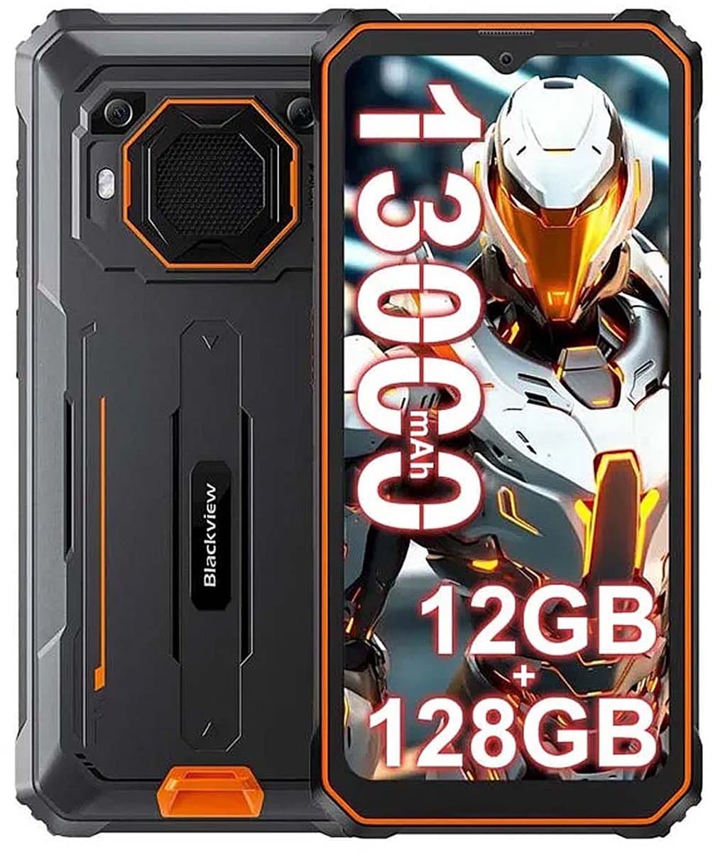 Blackview BV6200 Pro Robuuste Smartphone 4G - 12GB RAM - 128GB - 6,56 inch - 13000mAh - IP68/IP69K Outdoor telefoon - Dual SIM - Android 14 - NFC - GPS - Oranje — afbeelding 1