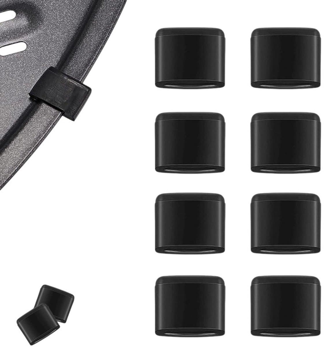 8 stuks - Rubberen beschermmat voor airfryer - hittebestendige siliconenrubberen airfryer met rubberen pad - Nieuw accessoire voor airfryers - siliconen hoes voor airfryers voor thuisgebruik — afbeelding 1