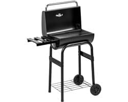Premie Houtskool Barbecue - Smoker Barbecue - Barbecuegrill - Houtskoolgrill met Deksel, Handgrepen, Thermometer, Wielen - Verplaatsbaar - BBQ voor buiten, tuin - 83 x 46,5 x 115 cm - Zwart