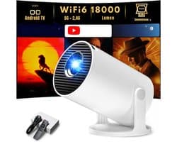 Florixa® Draagbare beamer - Beamer - Projector - Mini Beamer - Wit- 14cm x 8cm x 9cm