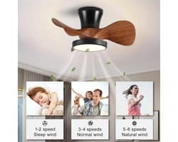 Strakke Plafondventilator met Verlichting en Afstandsbediening - Dimbaar LED, Zomer/Winterstand