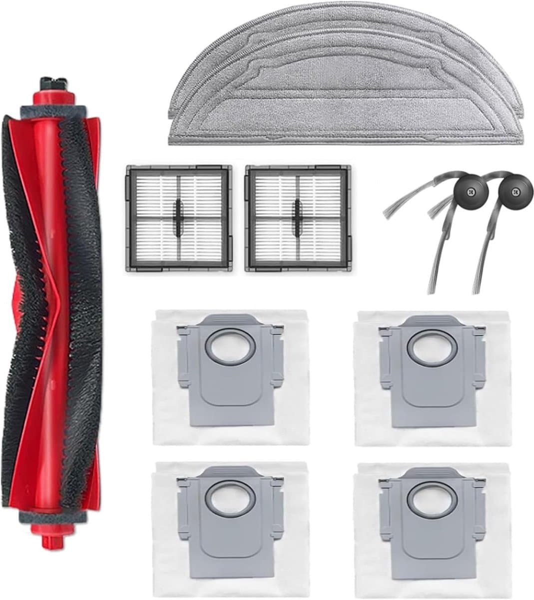 Set van 11 accessoiresets compatibel met Roborock Q10 S5/Q10 S5+/Q10 X5+/Q10 X5 -vervangende onderdelen inclusief 1 hoofdborstel-2 dweildoeken-2 HEPA-filters, 2 zijborstels — afbeelding 1