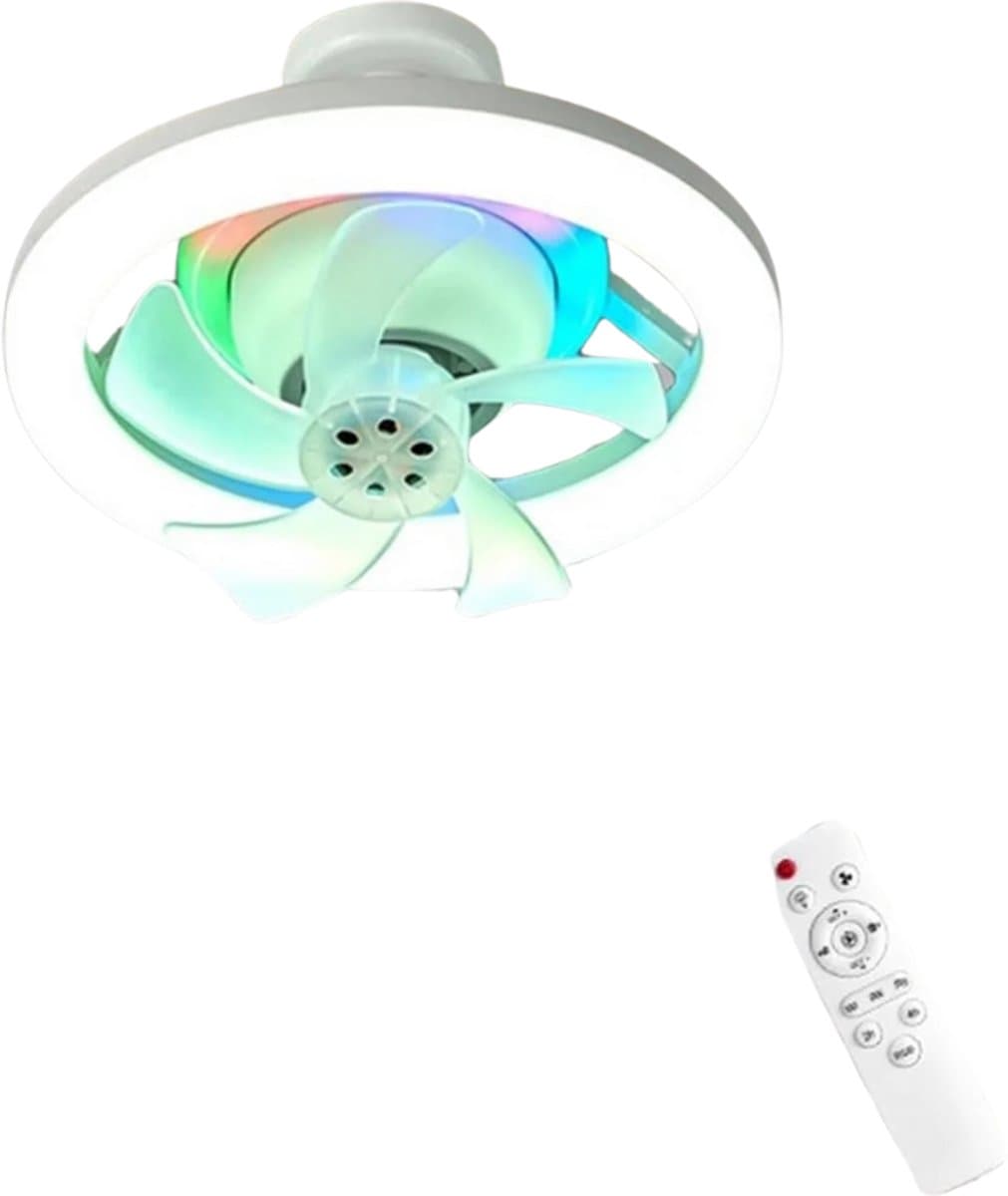 Nivard Plafondventilator - Met Verlichting - Plafond Ventilator - Met Lamp - Plafonniere Met Ventilator - Met Licht — afbeelding 1