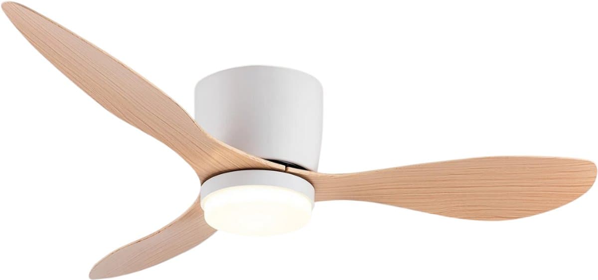 Nivard Plafondventilator - Met Verlichting - Plafond Ventilator - Met Lamp - Plafonniere Met Ventilator - Met Licht - Oranje - 106cm — afbeelding 1
