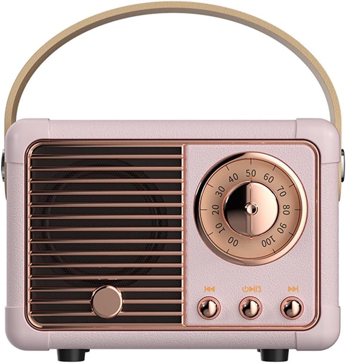 Retro bluetooth luidspreker - vintage luidspreker met klassieke antieke stijl - luid volume - draadloze Bluetooth 5.0-verbinding - bluetooth luidsprekers boxen - roze — afbeelding 1