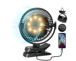 Vulpes Goods® Tech - Tafelventilator MAX - Ventilator - Oplaadbaar & Draadloos - Stille USB Ventilator met Afstandsbediening - 5 Snelheden & Verlichting - Ultra Stil - 12000 mAh & Powerbankfunctie - Zwart