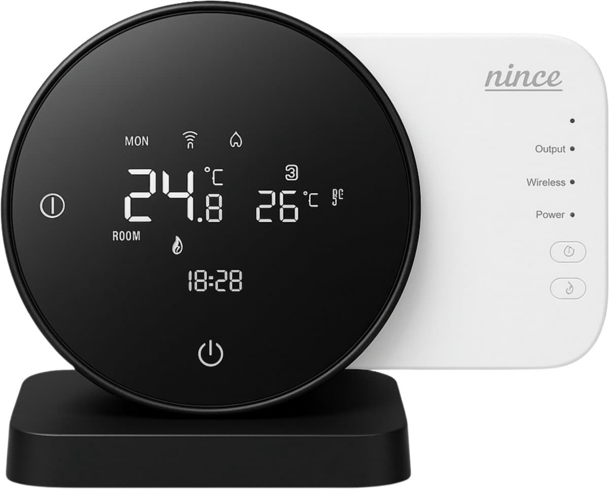 Nince Thermostaat CV ketel - Slimme Thermostaat Voor CV - Digitaal - Handmatig Programmeerbaar - Incl RF module — afbeelding 1