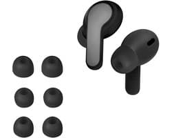 kwmobile 6x cover voor in-ear oortjes geschikt voor JBL Wave Beam / Beam 2 / Wave 200TWS - Vervangende oordopjes van siliconen in zwart - 3 maten
