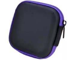 Oortjes opberg hoesje - Case - Etui - Organizer - Voor oordopjes en laadkabels - USB - Paars