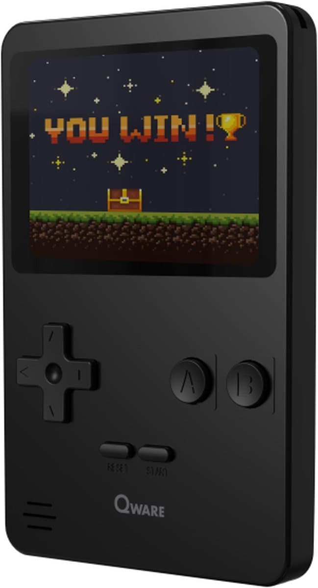 Qware - Retro Gamer - Retro Spelcomputer - Retro Console - Mini Spelcomputer - 2.8 inch - 8-Bit - 240 Games - Klassiek - Nostalgie - Spelletjes - Zwart — afbeelding 1