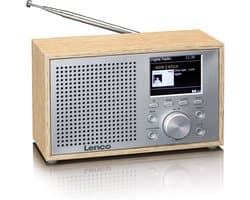 Lenco Radio op Batterijen - Compacte DAB FM Radio - Bluetooth - Houten behuizing - DAR-017WD - Noodradio - Noodpakket - Hout