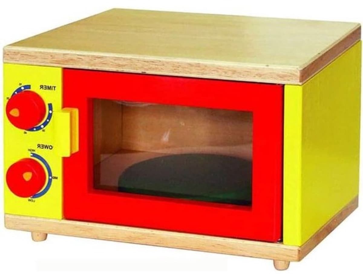 Houten magnetron - Keukenapparaat - Snel opwarmen - Nieuwe stijl - 28 cm - Houtkleur — afbeelding 1