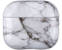 Telestore - hoesje geschikt voor AirPods 5 en AirPods 4 hard case cover - marmer patroon grijs wit - TPU hoesje Beschermhoes - AirPods 5 en 4 Cover - AirPods 5 / 4 hoesje - Geschikt voor Apple AirPods 5 en AirPods 4