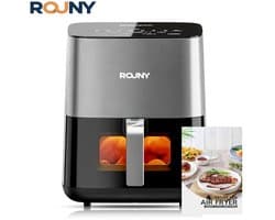 Airfryer - 5L - Lichtgrijs - Heteluchtfriteuse - Kijkvenster Touchscreen - 8 Bakprogamma's - 1450 W - 80-200°C