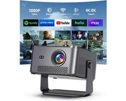 【Android 14 & 800 ANSI】Smart Beamer 4K-steuning, Native 1080P Draagbaar - ShopVlot
