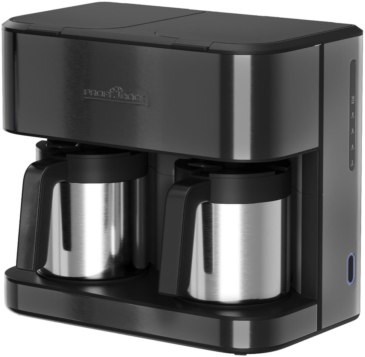 ProfiCook KAD 1307 - Dubbel Koffiezetapparaat met Thermoskannen - 24 Kopjes - 2,4 Liter - Dark Inox — afbeelding 1
