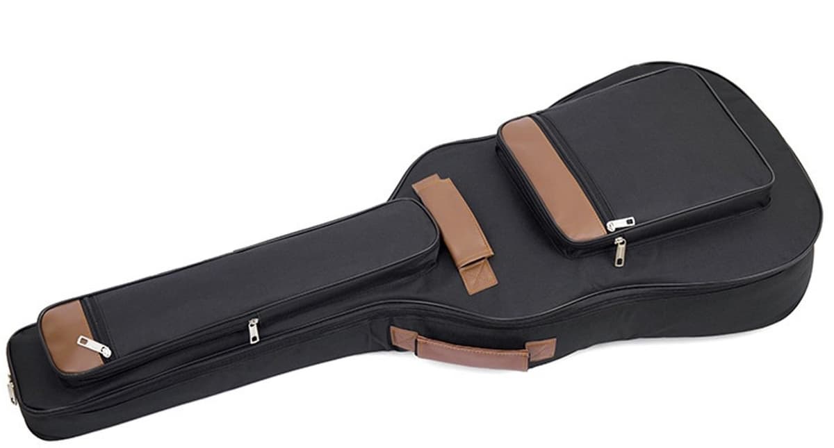1 Stuk - Gewatteerde gitaartas - Beschermende gitaarhoes - Draagbare gitaartas - 110 cm - 12 cm dik - 41 inch - Waterbestendig - Meerdere vakken - Geschikt voor akoestische en klassieke gitaren - Zwart — afbeelding 1